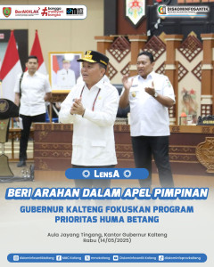 Gubernur Kalimantan Tengah H. Agustiar Sabran memberikan arahan kepada seluruh pejabat Pemprov Kalteng