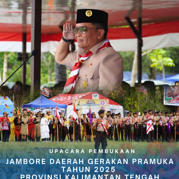 Gambar Upacara Pembukaan Jambore Daerah Gerakan Pramuka Tahun 2025 Provinsi Kalimantan Tengah