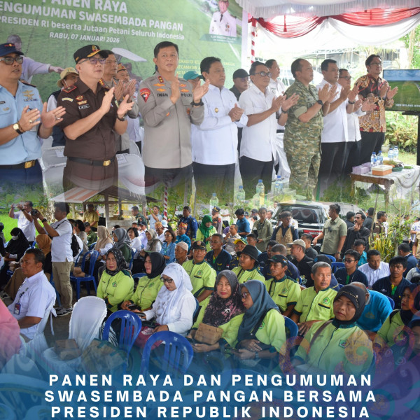 Gambar Panen Raya dan Pengumuman Swasembada Pangan Bersama Presiden Republik Indonesia