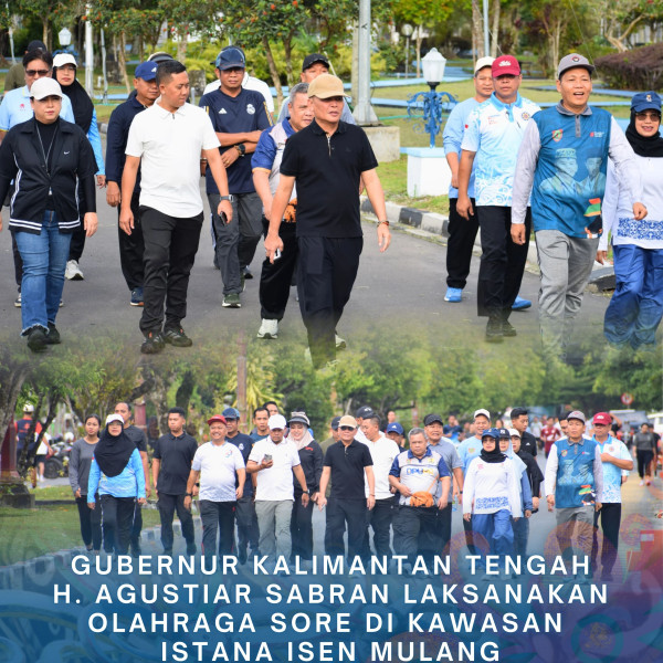 Gambar Gubernur Kalimantan Tengah H. Agustiar Sabran Laksanakan Olahraga Sore di Kawasan Istana Isen Mulang