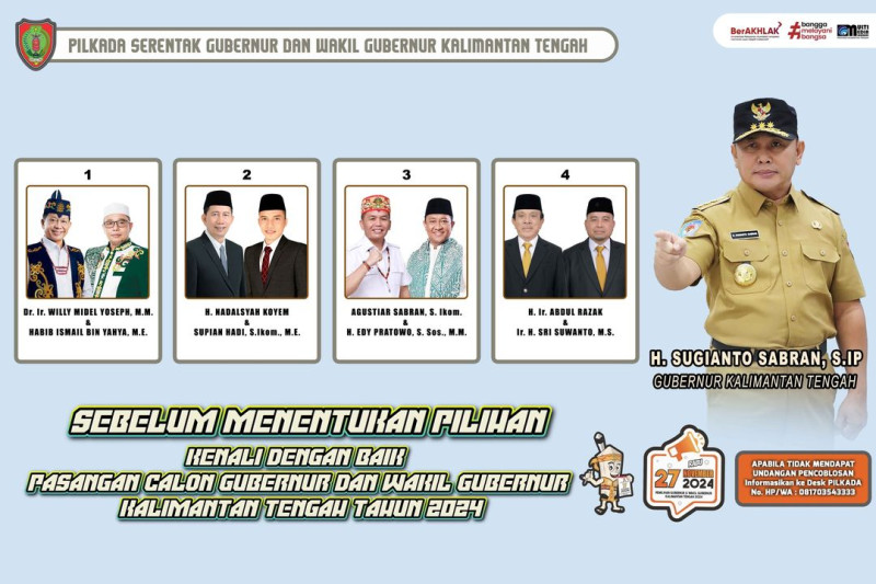 Gambar Sebelum Menentukan Pilihan  Kenali dengan baik Pasangan Gubernur dan Wakil Gubernur   Kalimantan Tengah Tahun 2024