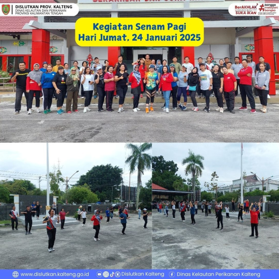Gambar Dislutkan Prov. Kalteng Laksanakan Senam Pagi di halaman Kantor Dislutkan Prov. Kalteng, Jumat (24/01/2025)