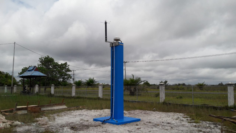 Gambar Pembangunan Pilar dan Instalasi Perangkat Stasiun InaCORS di UPT. PBAP Ujung Pandaran, Dislutkan Prov. Kalteng