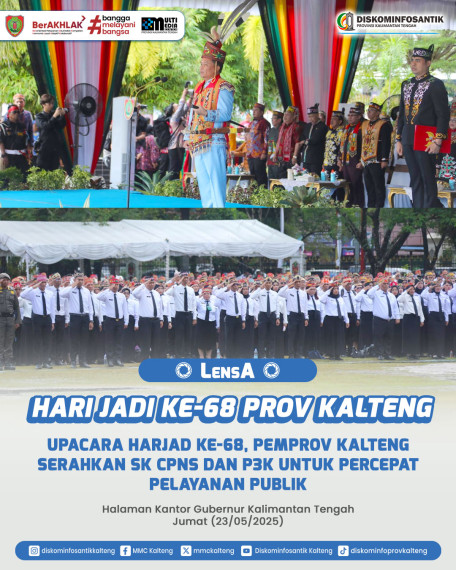 Gambar Peringatan Hari Jadi ke-68 Provinsi Kalimantan Tengah yang digelar di Halaman Kantor Gubernur pada Jumat (23/5/2025)