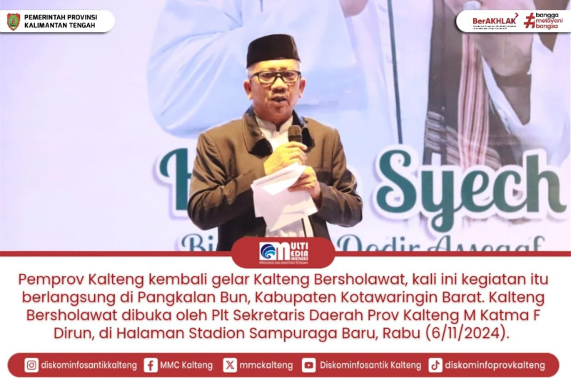 Gambar Kalteng Bersholawat dibuka oleh Plt Sekretaris Daerah (Sekda) Prov Kalteng M Katma F Dirun