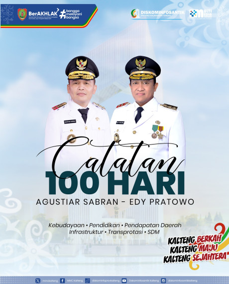 Gambar 100 Hari Kerja Agustiar Sabran dan Edy Pratowo untuk Kalteng Berkah Kalteng Maju