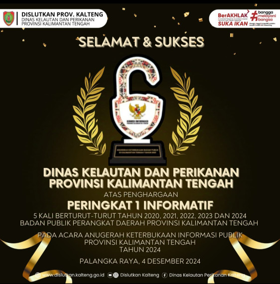 Gambar Dislutkan Prov. Kalteng kembali meraih Penghargaan Peringkat I Informatif pada Acara Keterbukaan Informasi Publik Tahun 2024
