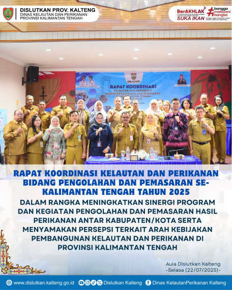 Gambar rapat koordinasi kelautan dan perikanan bidang pengolahan dan pemasaran se-kalimantan tengah tahun 2025