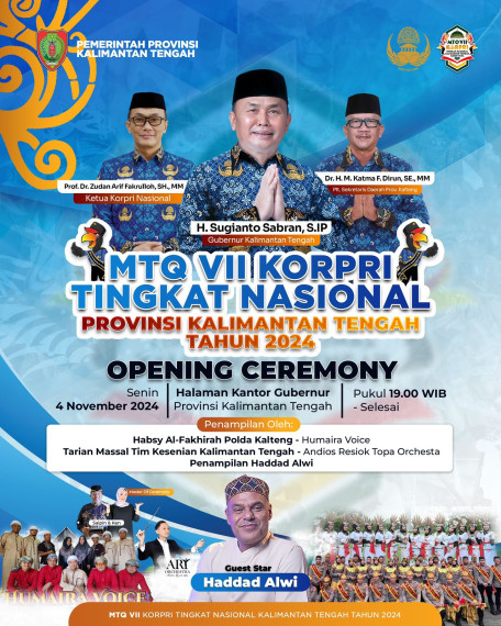 Gambar Sukseskan MTQ VII KORPRI Tingkat Nasional Provinsi Kalimantan Tengah Tahun 2024