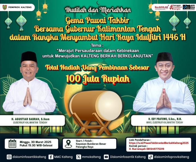 Gambar Meriahkan malam takbiran bersama Gubernur dan Wakil Gubernur Kalimantan Tengah