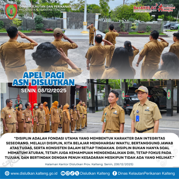 Gambar Apel Senin Rutin ASN Dislutkan Prov. Kalteng bertempat di Halaman Kantor Dislutkan Prov. Kalteng, Senin (08/12/2025)
