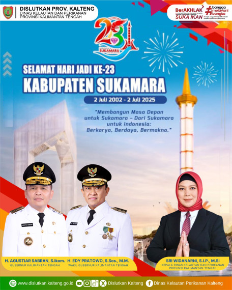 Gambar Dislutkan Prov. Kalteng Mengucapkan: SELAMAT HARI JADI KE-23 KABUPATEN SUKAMARA