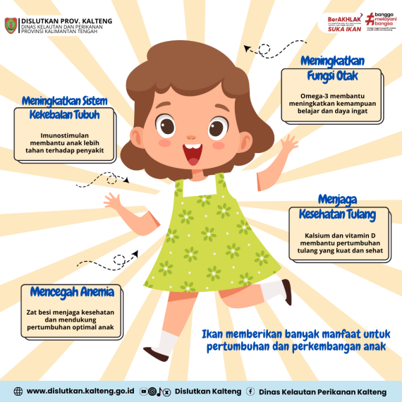 Gambar Ikan memberikan banyak manfaat untuk pertumbuhan dan perkembangan anak  Ayo makan ikan