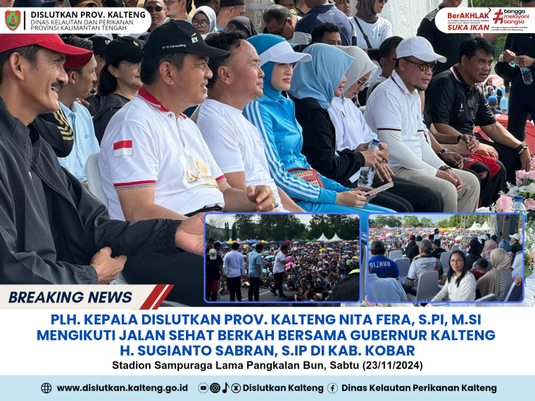 Gambar Plh. Kepala Dislutkan Prov. Kalteng Nita Fera, S.Pi, M. Si Mengikuti Jalan Sehat Berkah Bersama Gubernur Kalteng H. Sugianto Sabran, S.IP