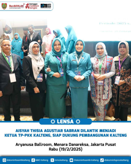Gambar Aisyah Thisia Agustiar Sabran Dilantik Menjadi Ketua TP-PKK Kalteng, Siap Dukung Pembangunan Kalteng