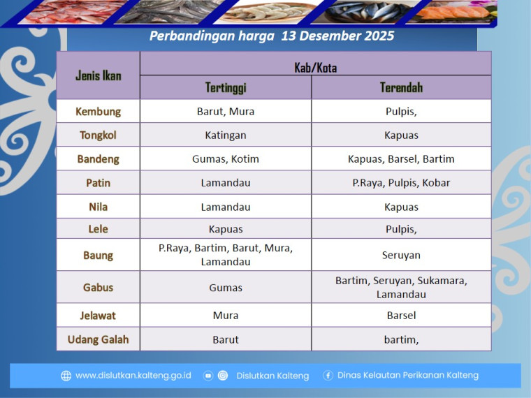 Gambar Info harga ikan tanggal 13 Desember 2025
