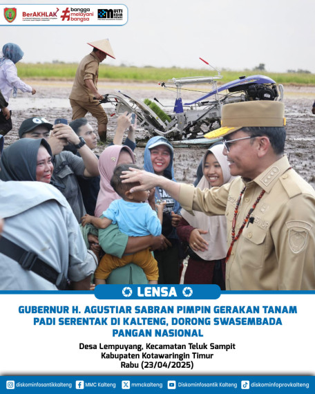 Gambar Gubernur H. Agustiar Sabran Pimpin Gerakan Tanam Padi Serentak di Kalteng, Dorong Swasembada Pangan Nasional