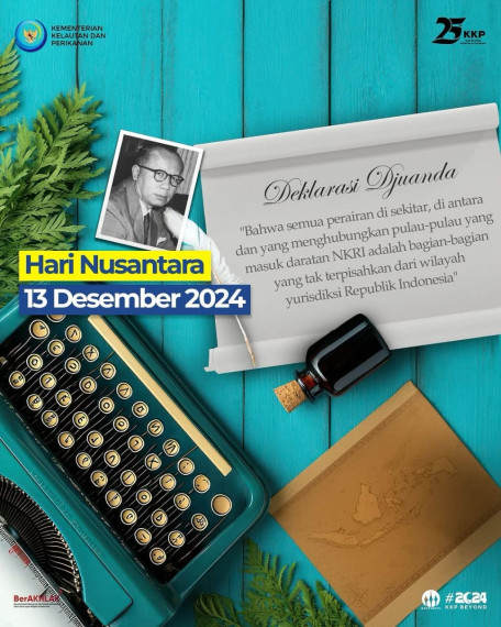 Gambar Selamat Hari Nusantara #SahabatBahari. Luasnya laut Nusantara menyimpan sumber pangan biru yang melimpah. Mari jaga keberlanjutannya melalui program Ekonomi Biru. Dengan semangat Deklarasi Djuanda, kita jaga kesehatan laut untuk Indonesia Emas 2045