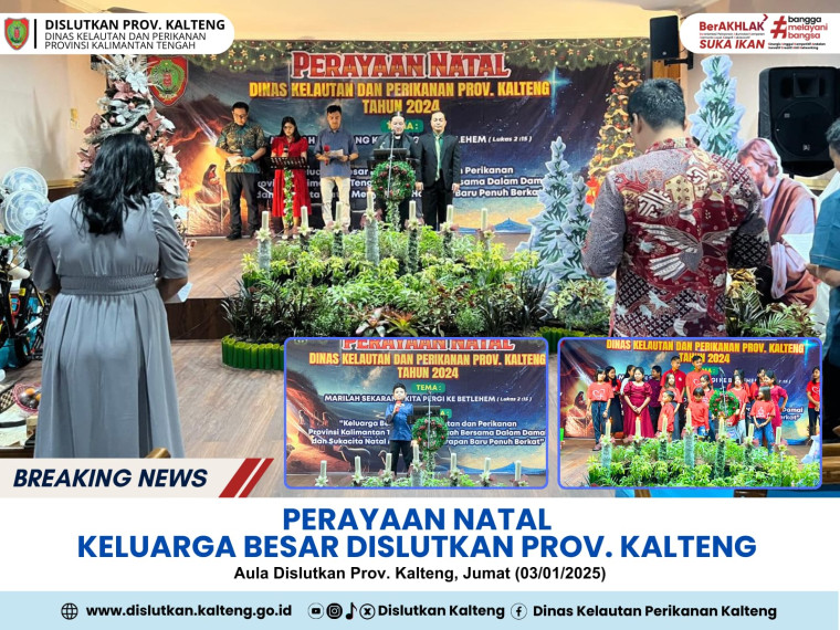 Gambar Perayaan Natal Keluarga Besar Dislutkan Prov. Kalteng bertempat di Aula Dislutkan Prov. Kalteng, Jumat (3/1/2024)