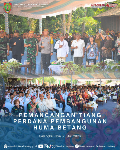 Gambar Pemancangan Tiang Perdana Pembangunan Huma Betang