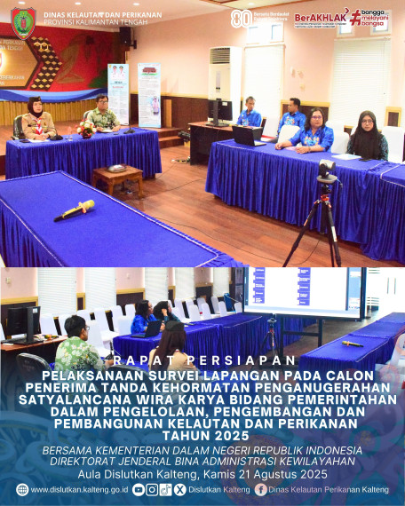 Gambar Rapat Persiapan pelaksanaan survei lapangan pada Calon Penerima Tanda Kehormatan Penganugerahan Satyalancana Wira Karya Bidang Pemerintahan Dalam Pengelolaan, Pengembangan dan Pembangunan Kelautan dan Perikanan Tahun 2025