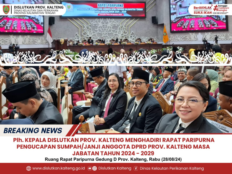 Gambar Plh. Kepala Dislutkan Prov. Kalteng Hadir Rapat Paripurna Pengucapan Sumpah/Janji Anggota DPRD Prov. Kalteng Masa Jabatan Tahun 2024 - 2029