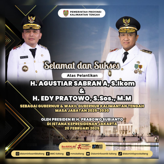 Gambar Pelantikan Gubernur dan Wakil Gubernur Kalteng 2025-2030