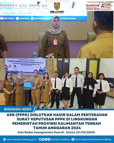 Gambar ASN (PPPK) Dislutkan Hadir dalam Penyerahan Surat Keputusan PPPK di Lingkungan Pemerintah Provinsi Kalimantan Tengah Tahun Anggaran 2024 bertempat di Aula Badan Kepegawaian Daerah, Selasa (27/05/2025)