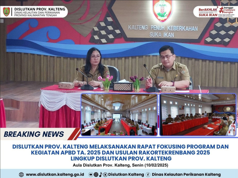 Gambar Dislutkan Prov. Kalteng Melaksanakan Rapat Fokusing Program dan Kegiatan APBD TA. 2025 dan Usulan Rakortekrenbang 2025 di Kantor Aula Dislutkan Prov. Kalteng, Senin (10/02/2025)