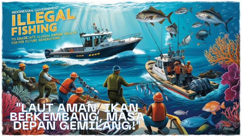 Gambar Larangan Illegal Fishing Laut Lestari, Generasi Sejahtera