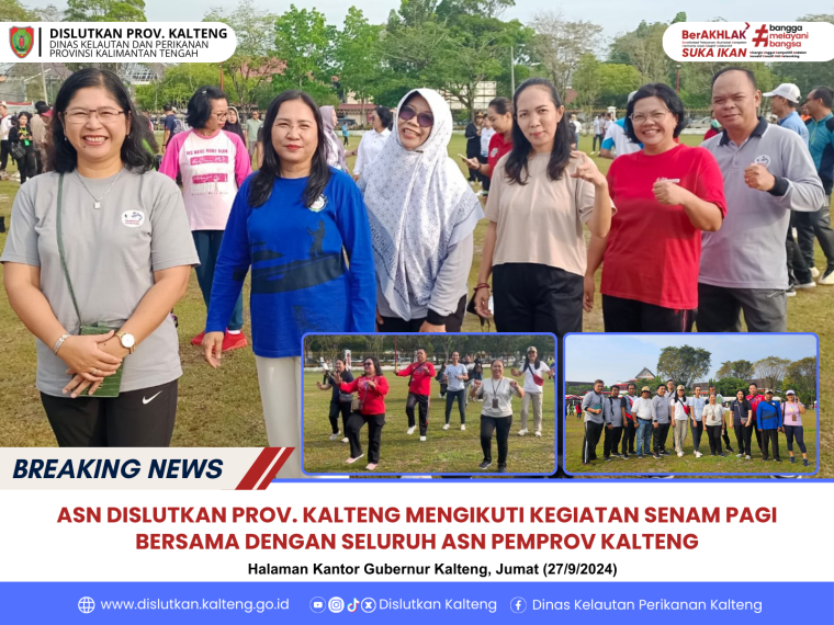 Gambar ASN DISLUTKAN PROV. KALTENG MENGIKUTI KEGIATAN SENAM PAGI BERSAMA DENGAN SELURUH ASN PEMPROV KALTENG