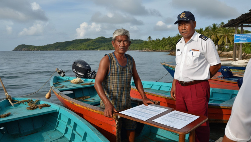 Gambar Perjalanan Pak Arman Mengurus Izin Kapal Nelayan