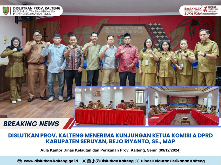 Gambar Dislutkan Prov. Kalteng menerima kunjungan Ketua Komisi A DPRD Kabupaten Seruyan Bapak Bejo Riyanto SE.,MAP beserta jajaran terkait Konsultasi dan Koordinasi  Usulan Penambahan Kuota BBM Solar Subsidi Bagi Nelayan di SPBN TPI Sungai Undang di Aula Dinas K