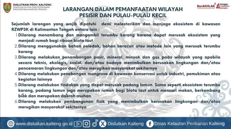 Gambar Larangan dalam Pemanfaatan Wilayah Pesisir dan Pulau-Pulau Kecil