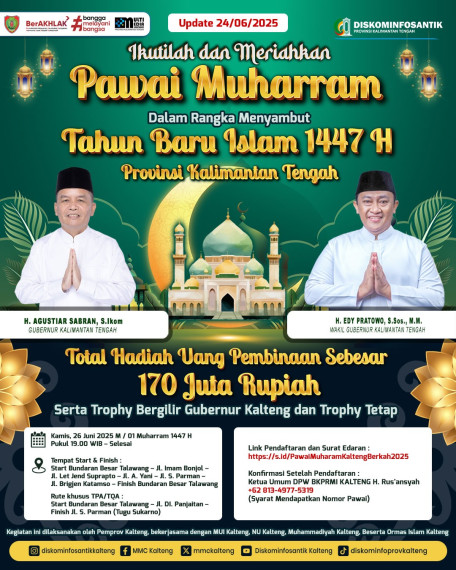 Gambar Update 24/06/2025 🌙✨ Ikutilah & Meriahkan ✨🌙 Pawai Muharram Menyambut Tahun Baru Islam 1447 H Provinsi Kalimantan Tengah