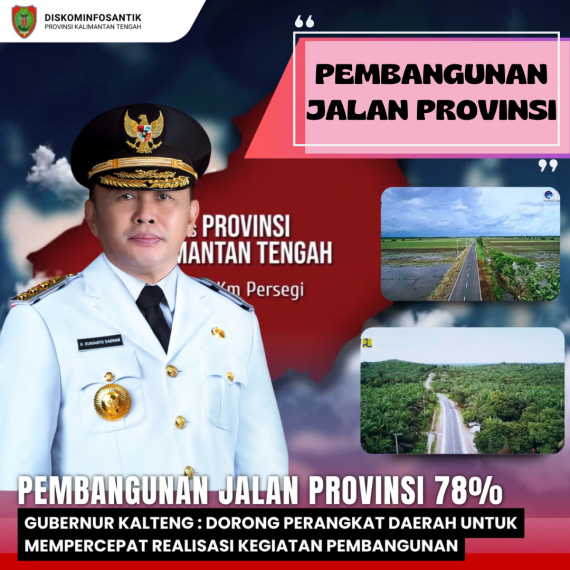 Gambar Pembangunan Jalan Provinsi 78%, Gubernur Kalteng : Dorong OPD Percepat Realisasi Kegiatan Pembangunan