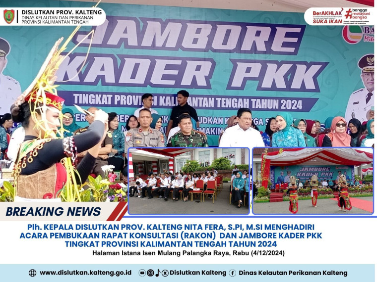 Gambar Plh. Kepala Dislutkan Prov. Kalteng Nita Fera, Menghadiri Acara Pembukaan Rapat Konsultasi (Rakon) dan Jambore Kader PKK Tingkat Provinsi Kalimantan Tengah Tahun 2024 di Halaman Istana Isen Mulang Palangkaraya,Rabu (4/12/2024)