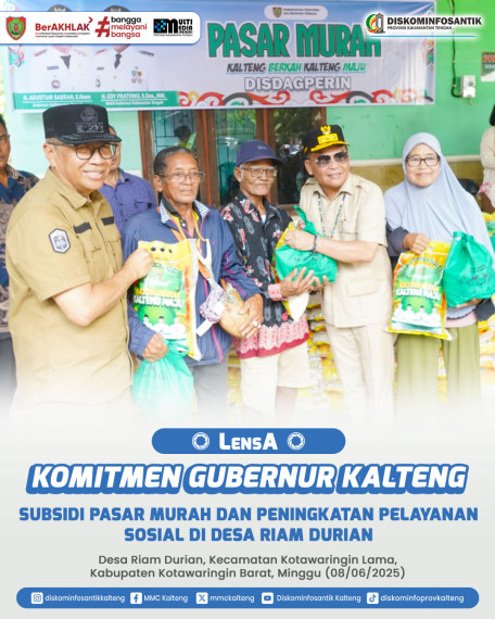 Gambar Gubernur meninjau pelaksanaan pasar murah, mengunjungi Posyandu Akasia, serta menanam bibit tanaman pangan