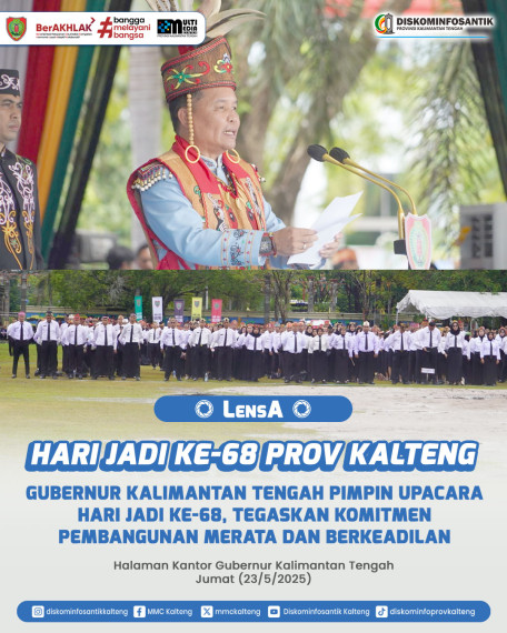 Gambar Hari Jadi ke-68 Provinsi Kalimantan Tengah yang digelar di Halaman Kantor Gubernur pada Jumat (23/5/2025),