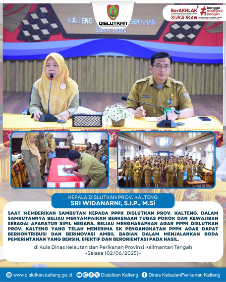 Gambar Kepala Dislutkan Prov. Kalteng Sri Widanarni, S.I.P., M.Si. menyerahkan Surat Keputusan bagi Pegawai Pemerintah dengan Perjanjian Kerja (PPPK)