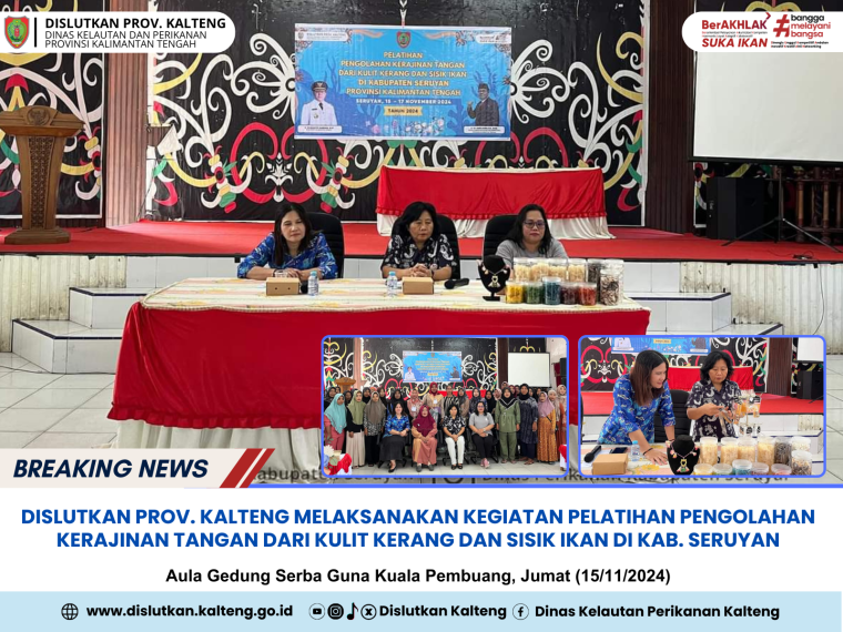 Gambar Pelatihan Pengolahan Kerajinan Tangan Dari Kulit Kerang dan Sisik Ikan di Kab. Seruyan