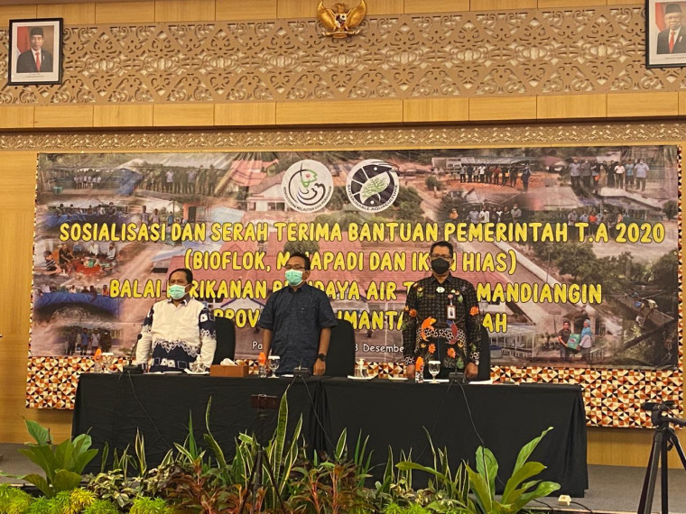 Gambar SOSIALISASI DAN SERAH TERIMA BANTUAN PEMERINTAH (BIOFLOK, MINA PADI DAN IKAN HIAS)