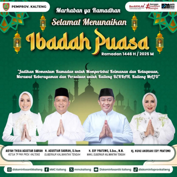 Gambar Marhaban ya Ramadhan  Pemprov. Kalteng mengucapkan Selamat menunaikan ibadah puasa Ramadan 1446 H / 2025 M
