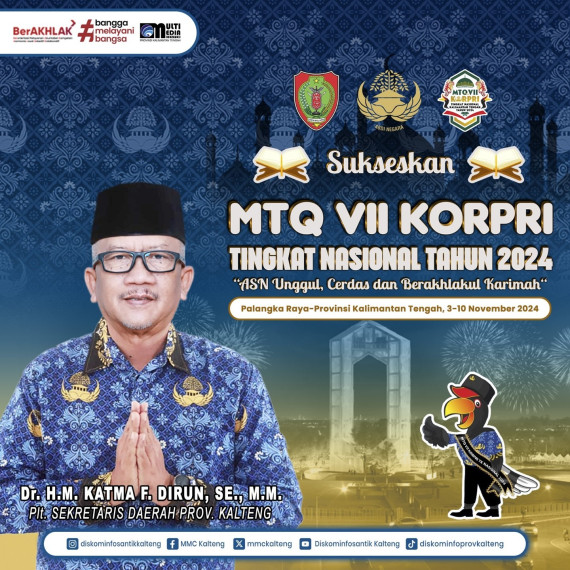 Gambar Plt. Sekda Prov. Kalteng Untuk MTQ VII KORPRI Tingkat Nasional Tahun 2024