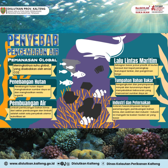 Gambar Salah satu ancaman terbesar terhadap kelangsungan hidup ikan adalah pencemaran air. Apa  aja penyebab pencemaran air