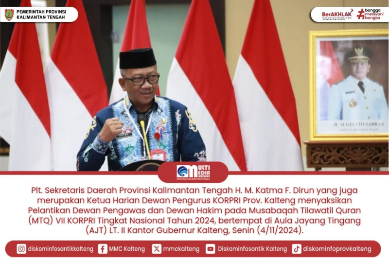 Gambar Plt. Sekda Prov. Kalteng menyaksikan Pelantikan Dewan Pengawas dan Dewan Hakim pada Musabaqah Tilawatil Quran (MTQ) VII KORPRI Tingkat Nasional Tahun 2024