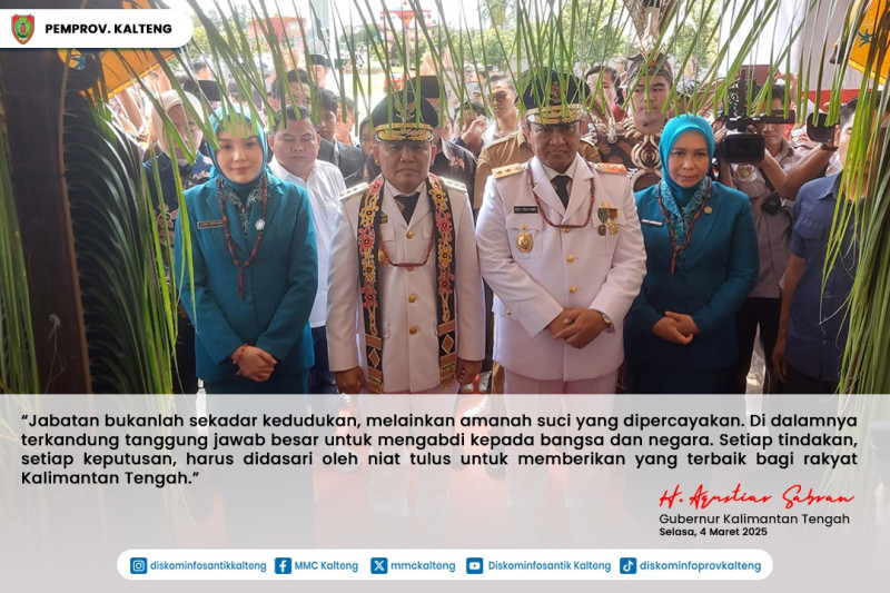 Gambar Dengan semangat pengabdian dan tanggung jawab, mari kita bersama mewujudkan Kalteng Berkah, Kalteng Maju.