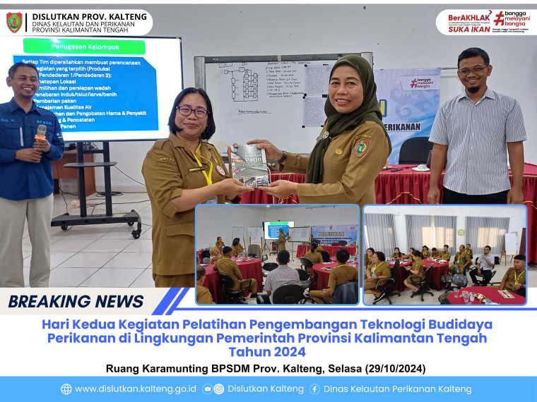 Gambar Hari kedua kegiatan Pelatihan Pengembangan Teknologi Budidaya Perikanan