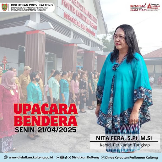 Gambar ASN Dislutkan Prov. Kalteng mengikuti Upacara Bendera di halaman kantor Dislutkan Prov. Kalteng, Senin (21/04/2025)