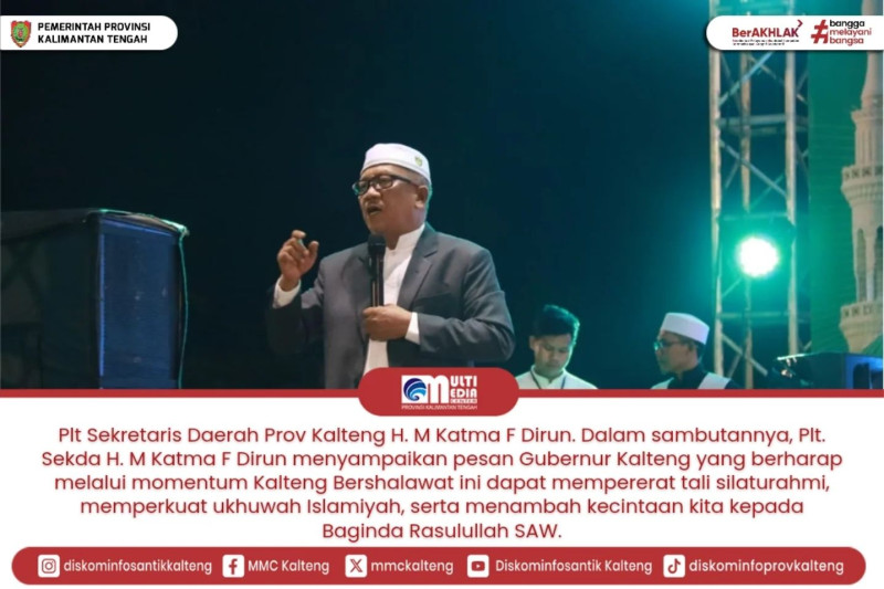 Gambar Pemerintah Provinsi Kalimantan Tengah (Pemprov Kalteng) menggelar Kalteng Bersholawat, bertempat di Sports Center Kasongan, Kabupaten Katingan